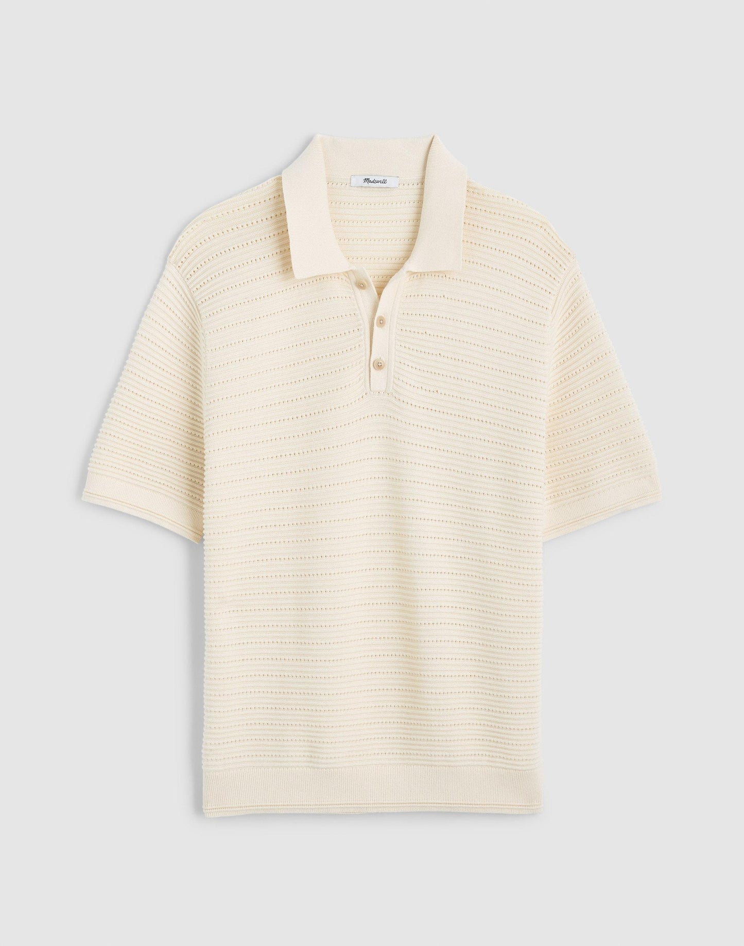 Textured Open-Stitch Polo Antique Cream | Madewell