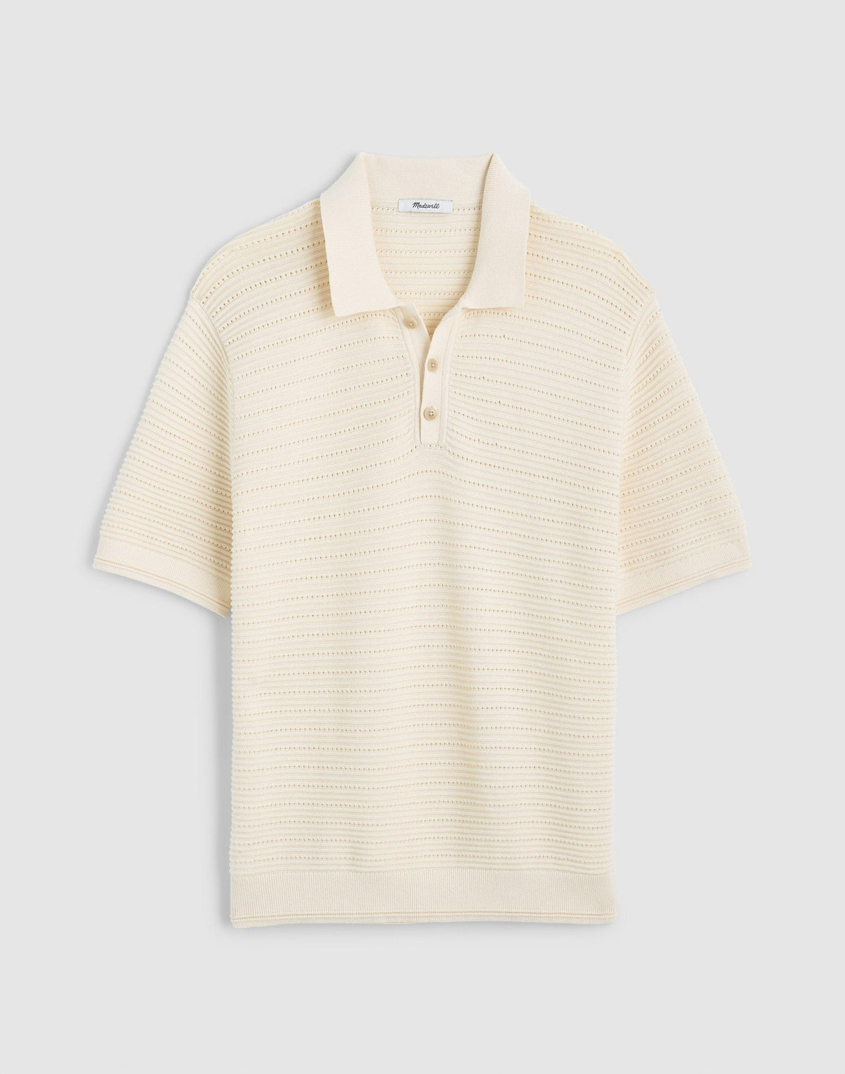 Textured Open-Stitch Polo Antique Cream | Madewell