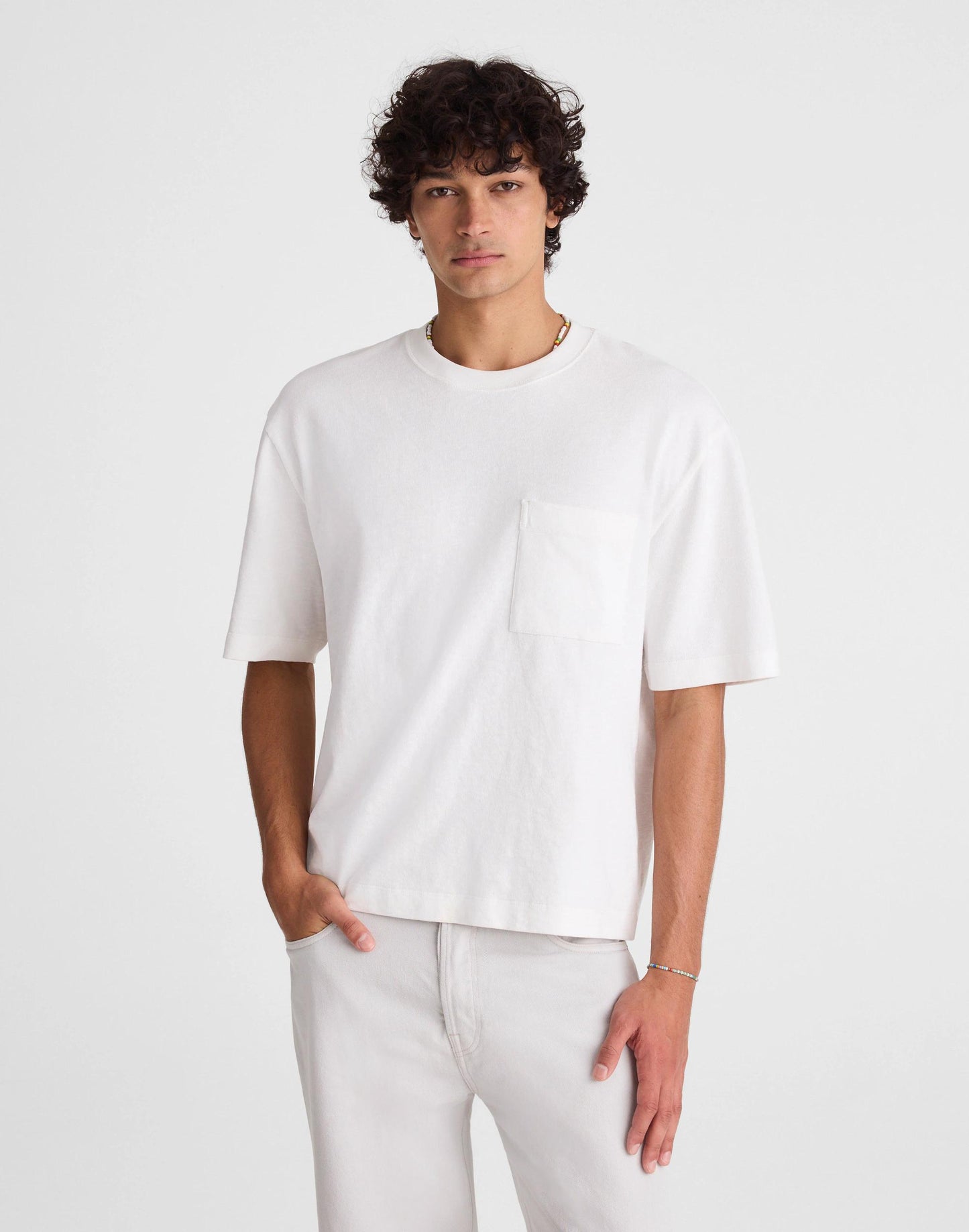 Boxy Pocket Tee in Weekend Slub Soft White | Madewell