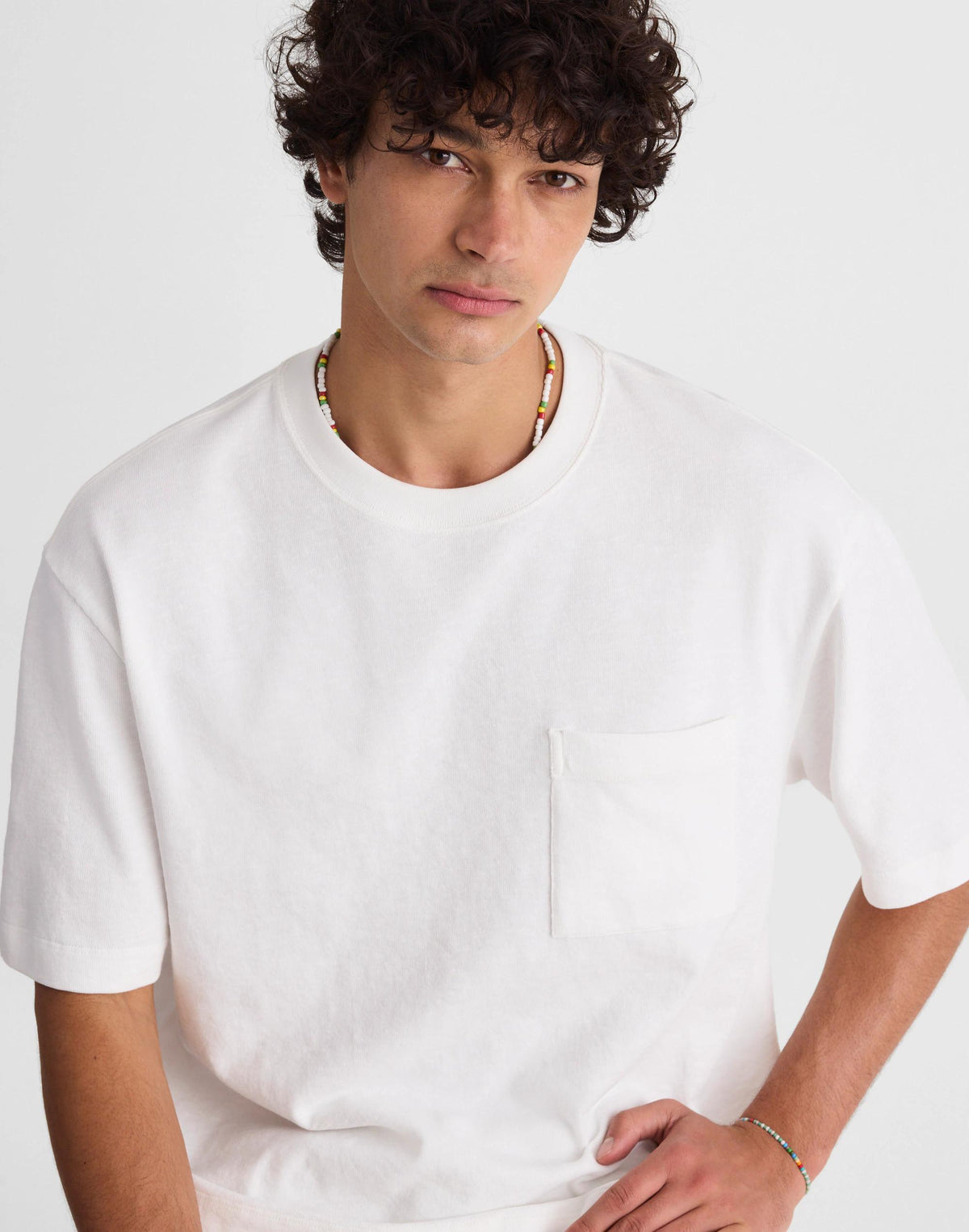 Boxy Pocket Tee in Weekend Slub Soft White | Madewell