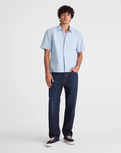 Boxy Cropped Shirt in Crisp Poplin Tranquil Blue | Madewell