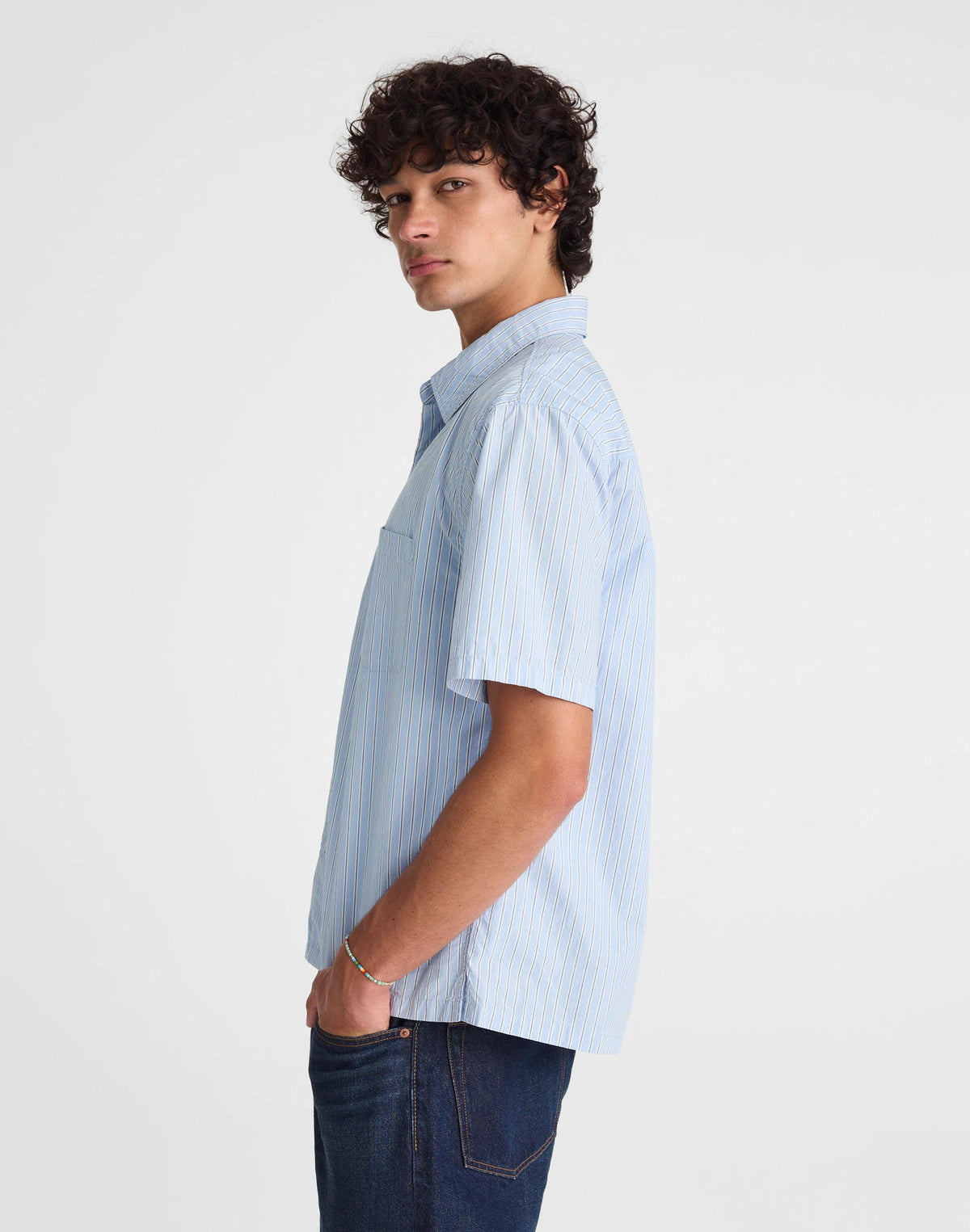 Boxy Cropped Shirt in Crisp Poplin Tranquil Blue | Madewell
