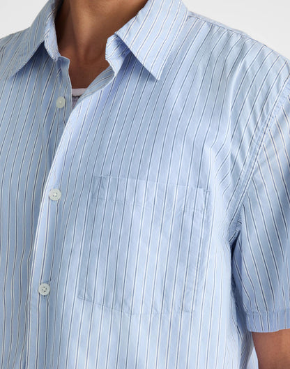 Boxy Cropped Shirt in Crisp Poplin Tranquil Blue | Madewell