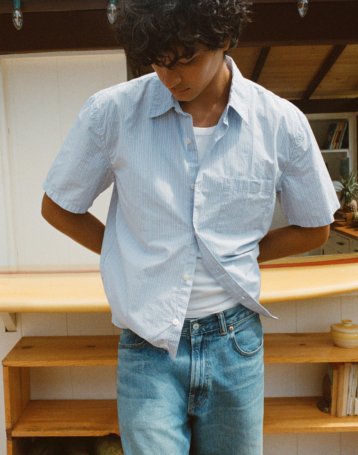 Boxy Cropped Shirt in Crisp Poplin Tranquil Blue | Madewell