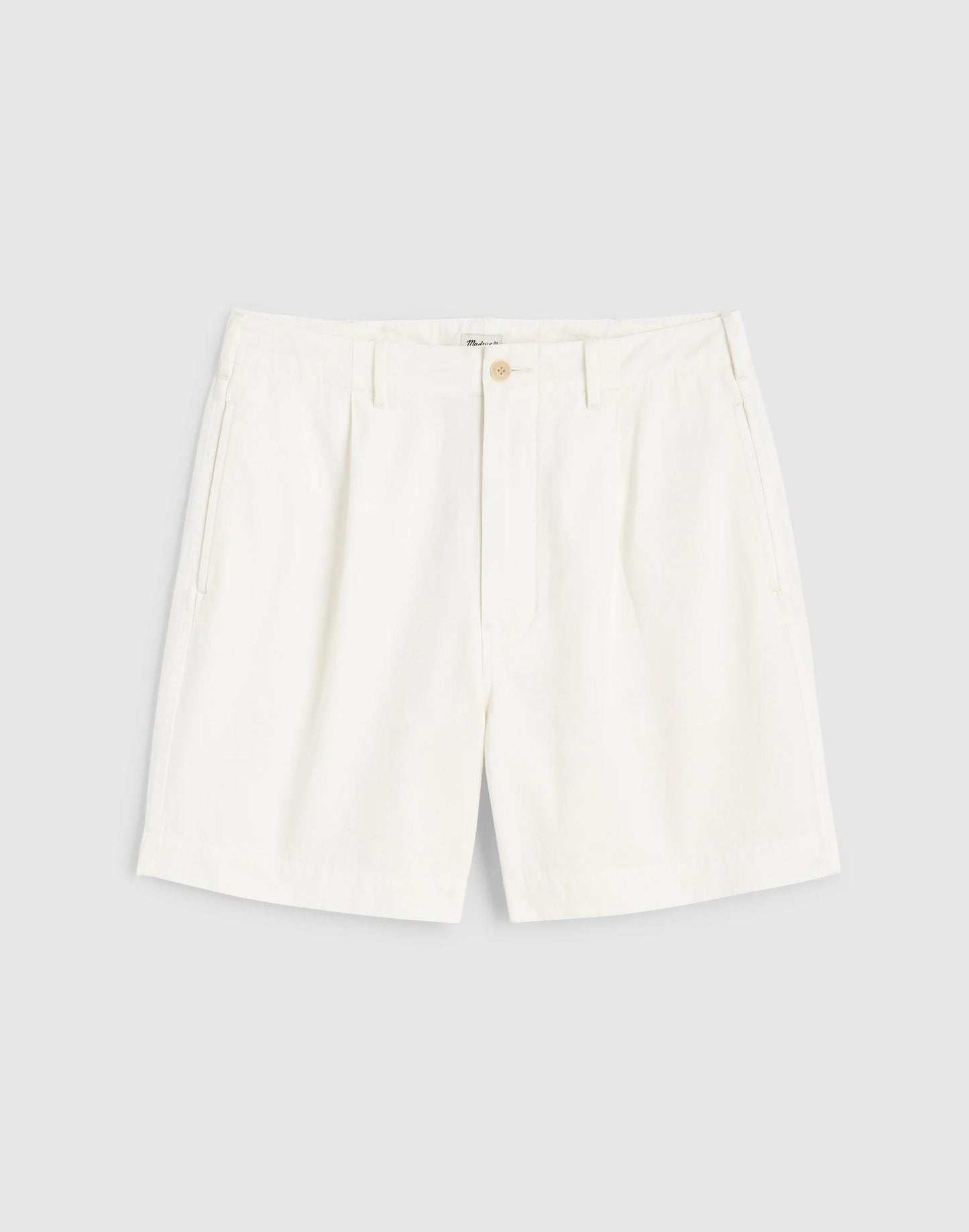 Pleated Chino Shorts in Uniform Twill Soft White | Madewell