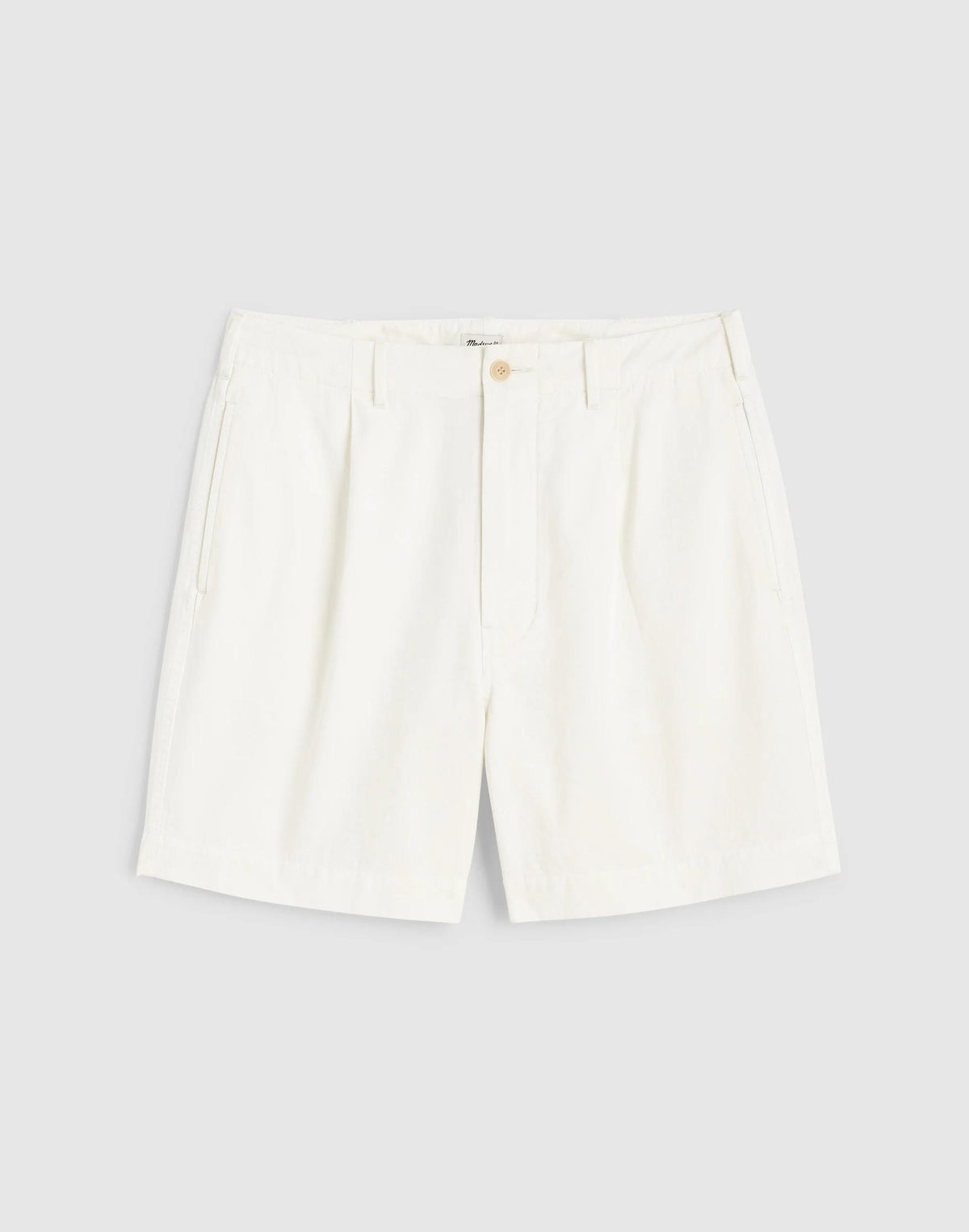 Pleated Chino Shorts in Uniform Twill Soft White | Madewell