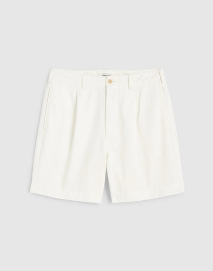 Pleated Chino Shorts in Uniform Twill Soft White | Madewell