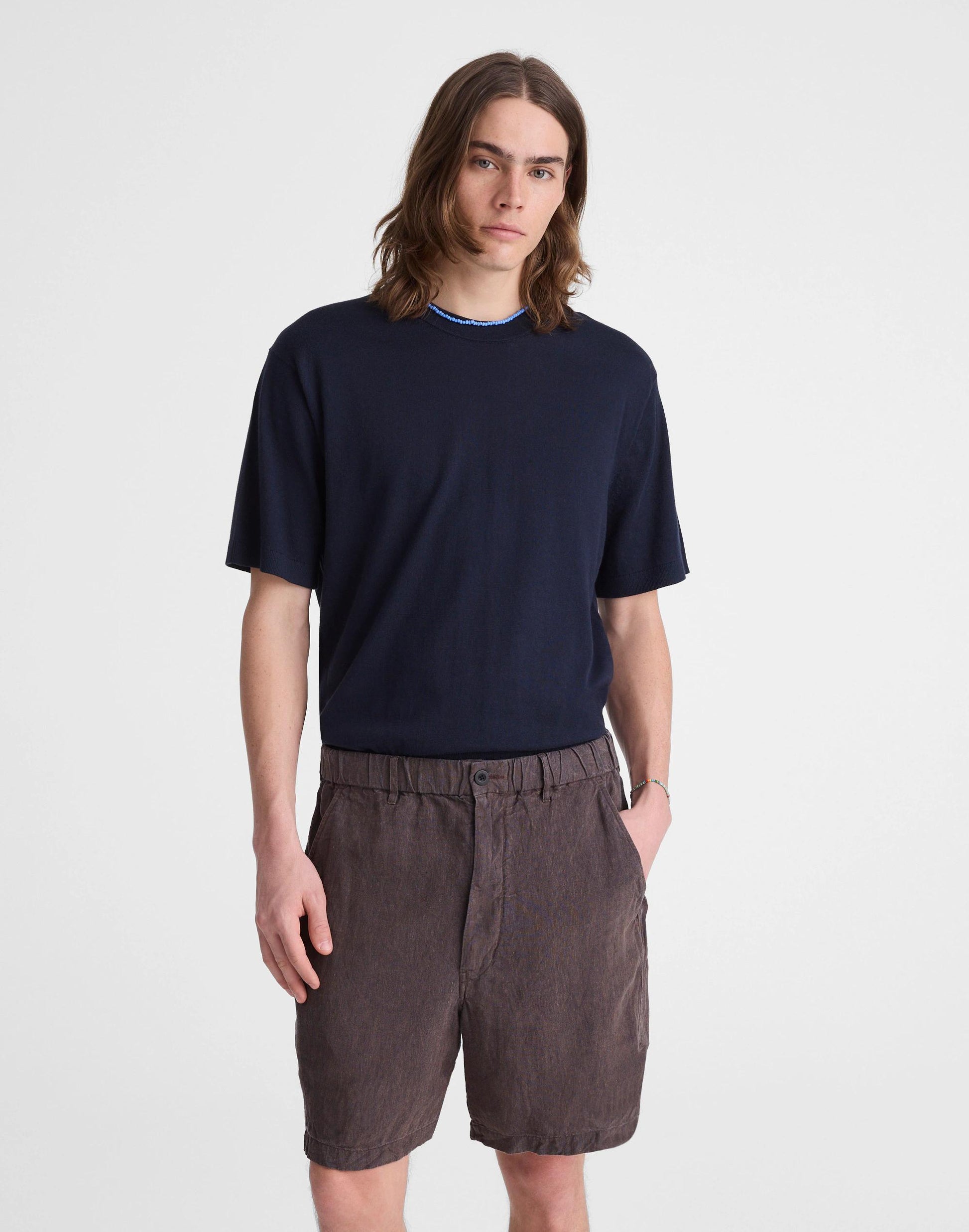 Pull-On Shorts in Linen Chocolate | Madewell