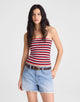 Varisty Red Tricolor Stripe