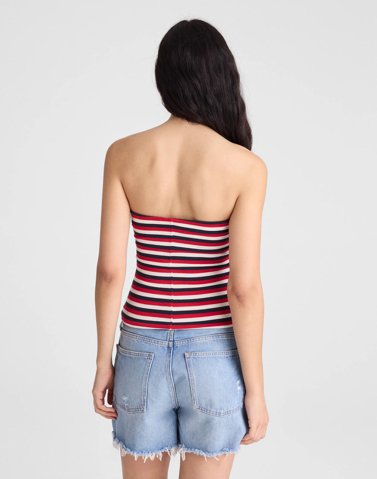 Knit Tube Top Varisty Red Tricolor Stripe | Madewell