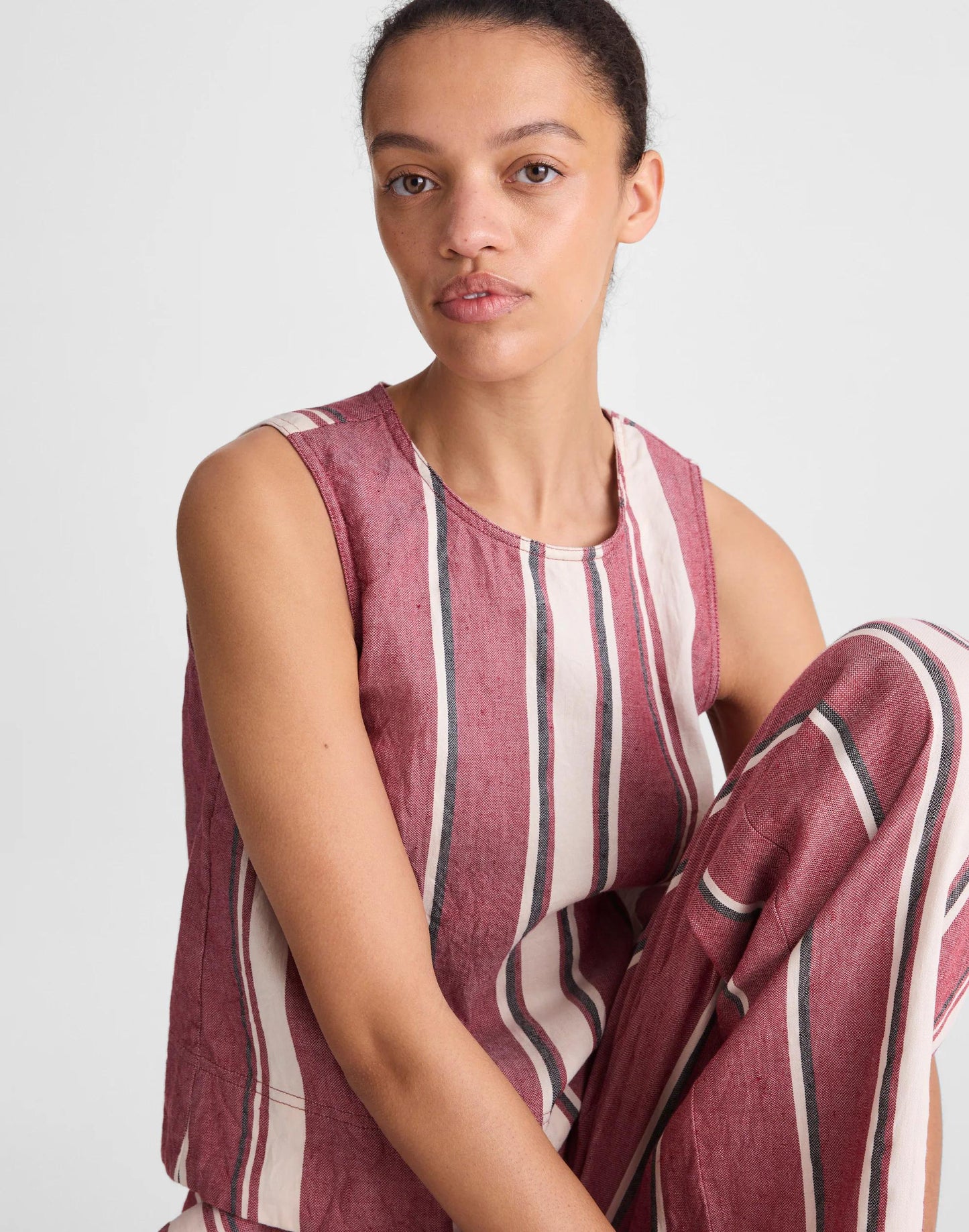 Shell Top in 100% Linen Red Currant | Madewell