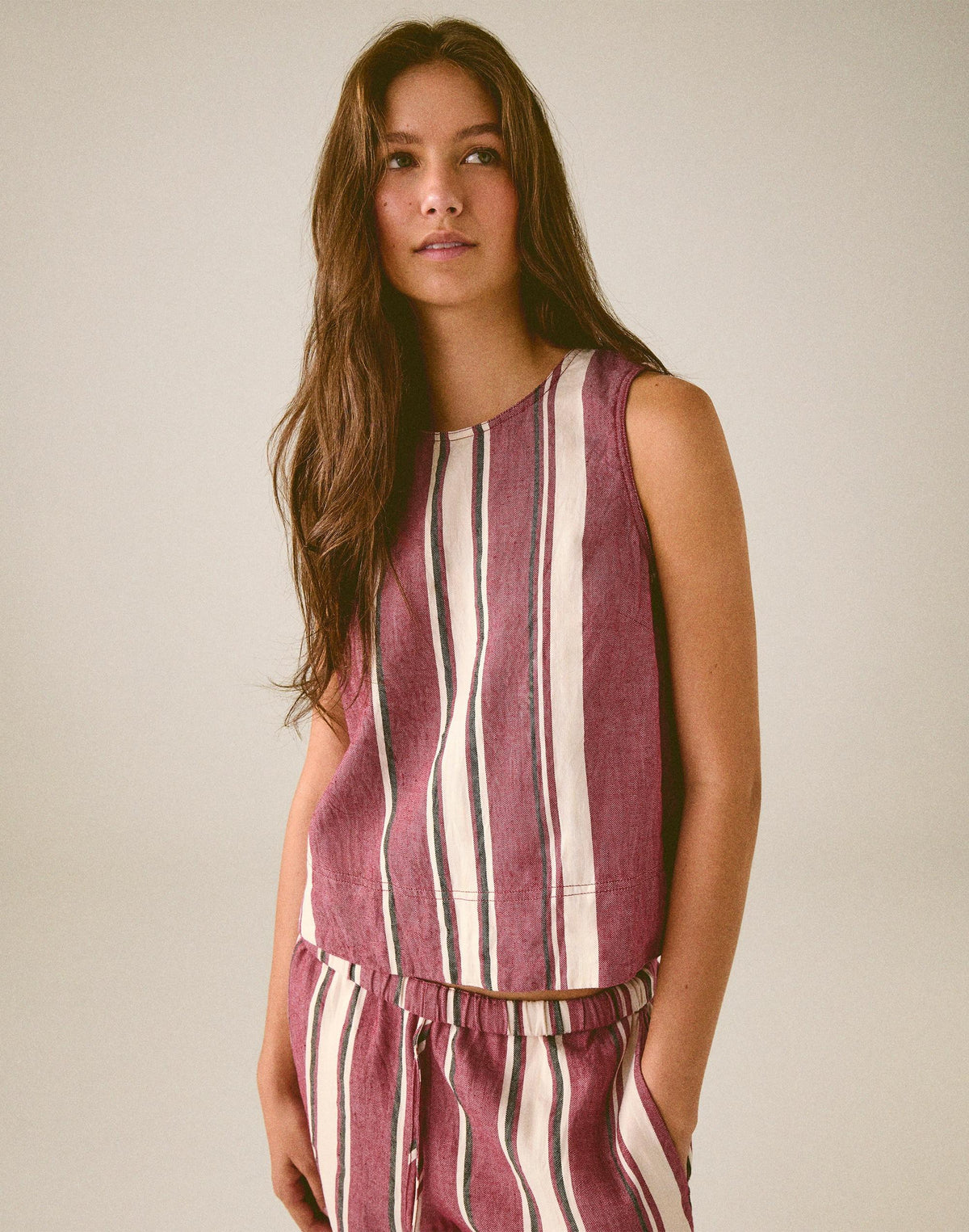 Shell Top in 100% Linen Red Currant | Madewell