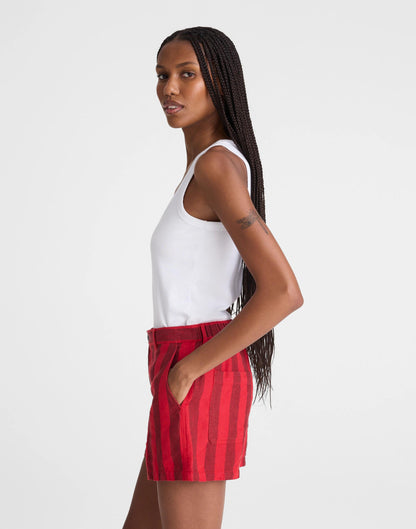 The Zoe Short in 100% Linen Enamel Red | Madewell