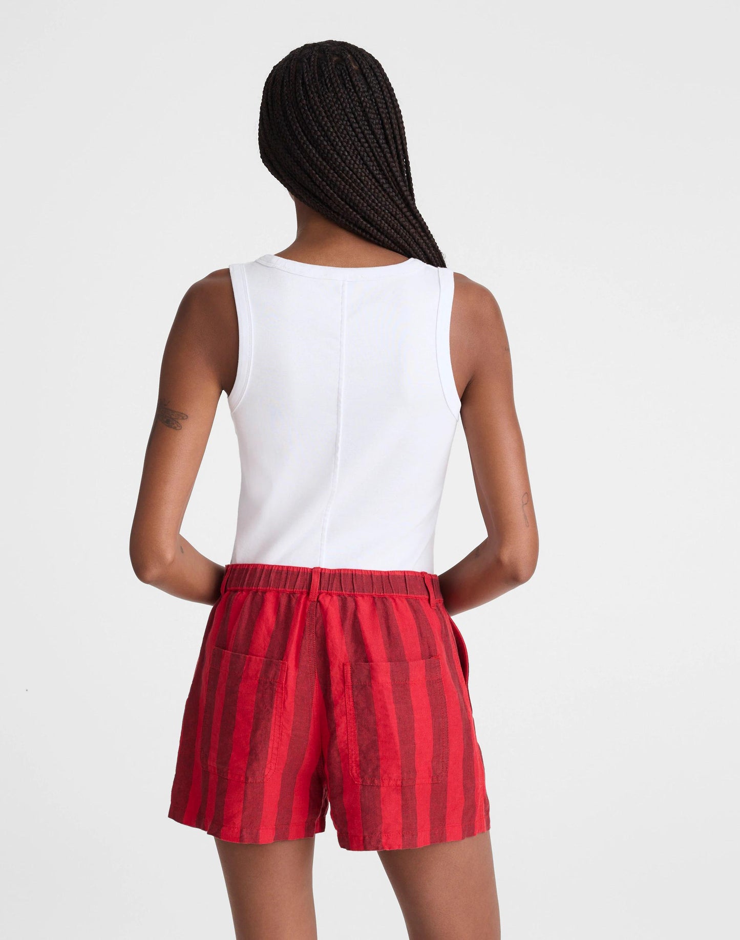 The Zoe Short in 100% Linen Enamel Red | Madewell