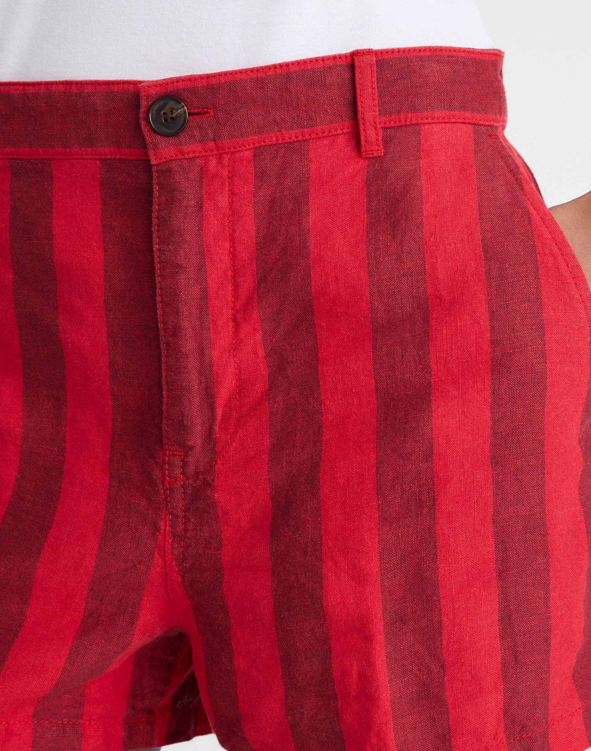 The Zoe Short in 100% Linen Enamel Red | Madewell
