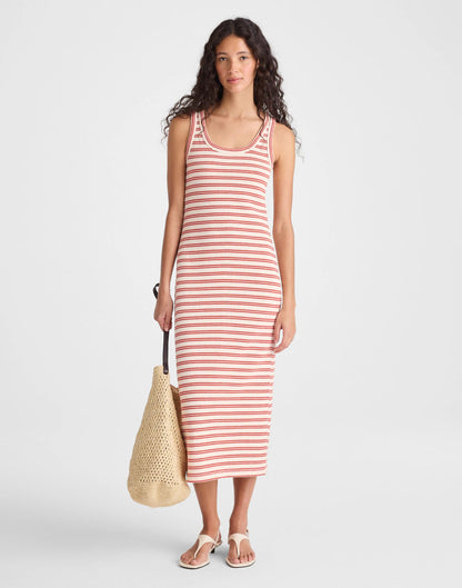 Scoopneck Tank Maxi Dress Red Stripe Jacquard | Madewell