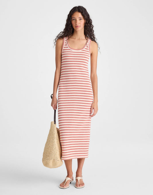 Scoopneck Tank Maxi Dress Red Stripe Jacquard | Madewell
