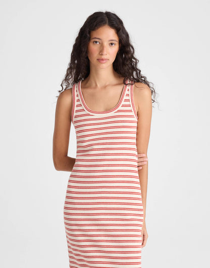 Scoopneck Tank Maxi Dress Red Stripe Jacquard | Madewell