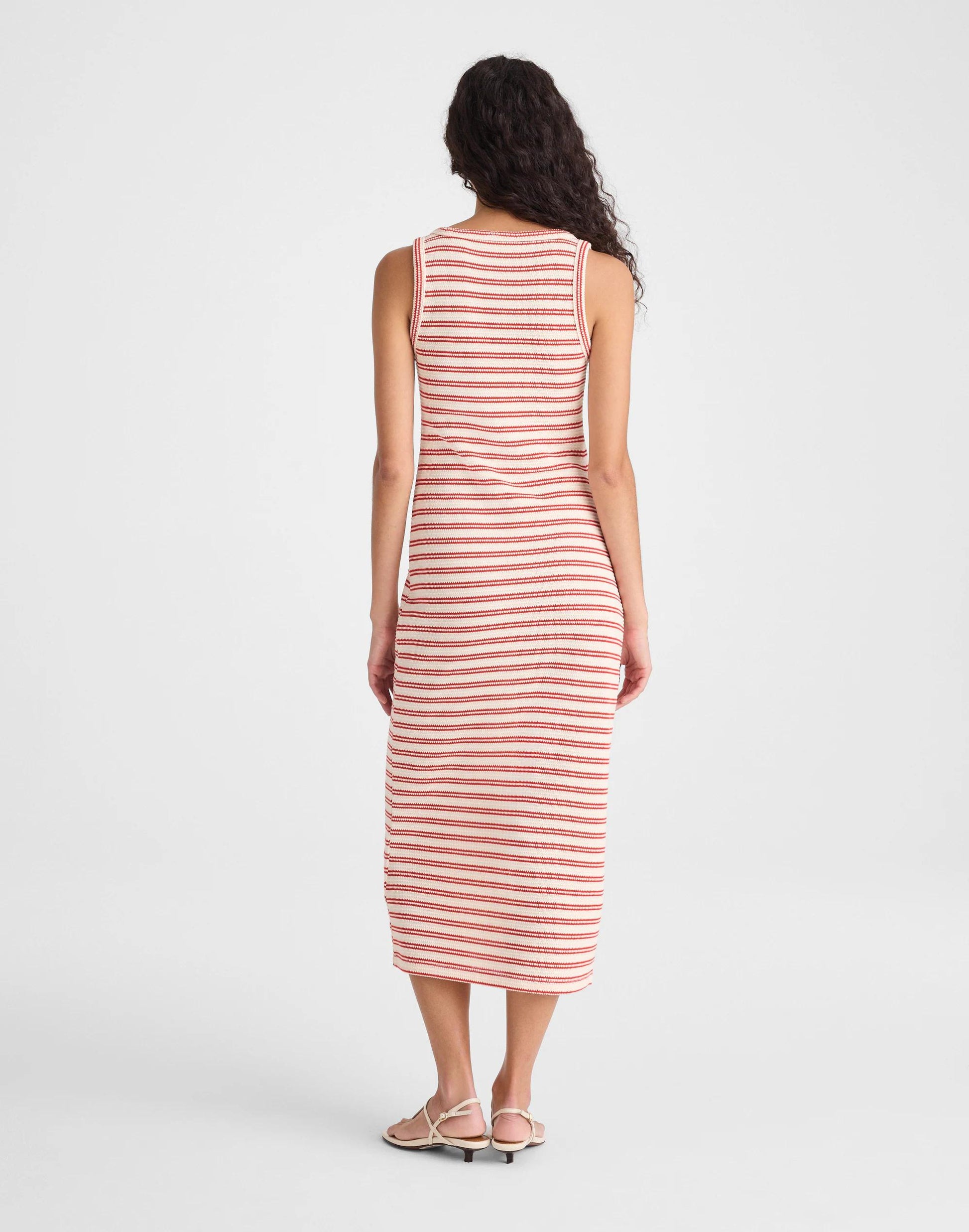 Scoopneck Tank Maxi Dress Red Stripe Jacquard | Madewell