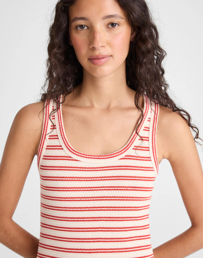 Scoopneck Tank Maxi Dress Red Stripe Jacquard | Madewell