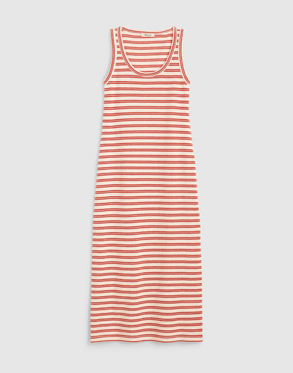 Scoopneck Tank Maxi Dress Red Stripe Jacquard | Madewell