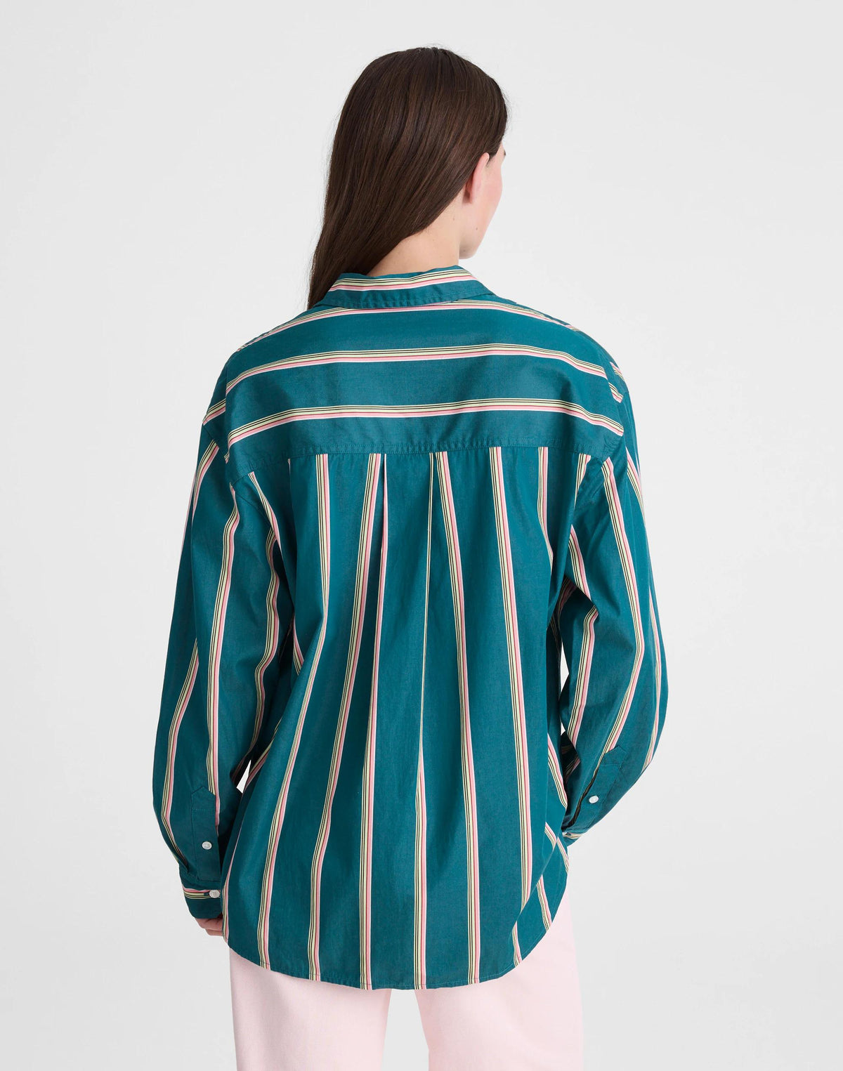 Madewell x Shopbop  Easy Shirt in Poplin Deep Lagoon Stripe | Madewell