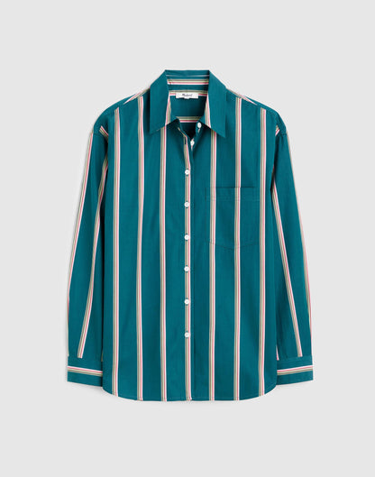 Madewell x Shopbop  Easy Shirt in Poplin Deep Lagoon Stripe | Madewell