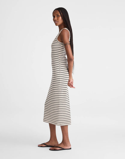 Scoopneck Tank Maxi Dress Black Stripe Jacquard | Madewell