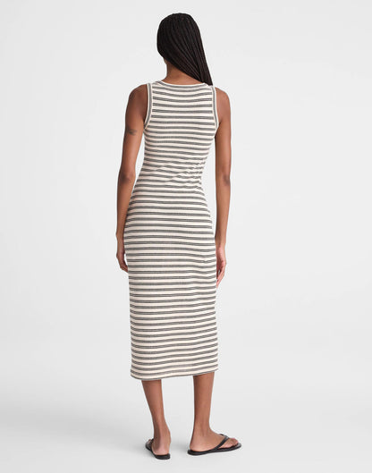 Scoopneck Tank Maxi Dress Black Stripe Jacquard | Madewell