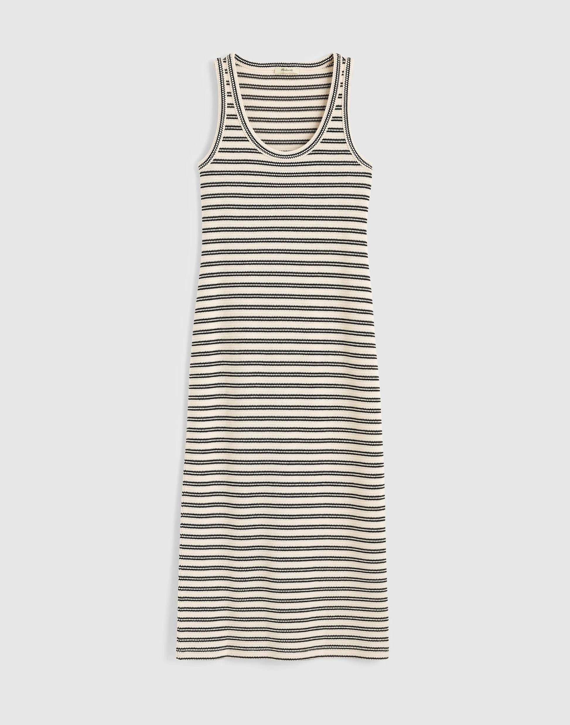 Scoopneck Tank Maxi Dress Black Stripe Jacquard | Madewell
