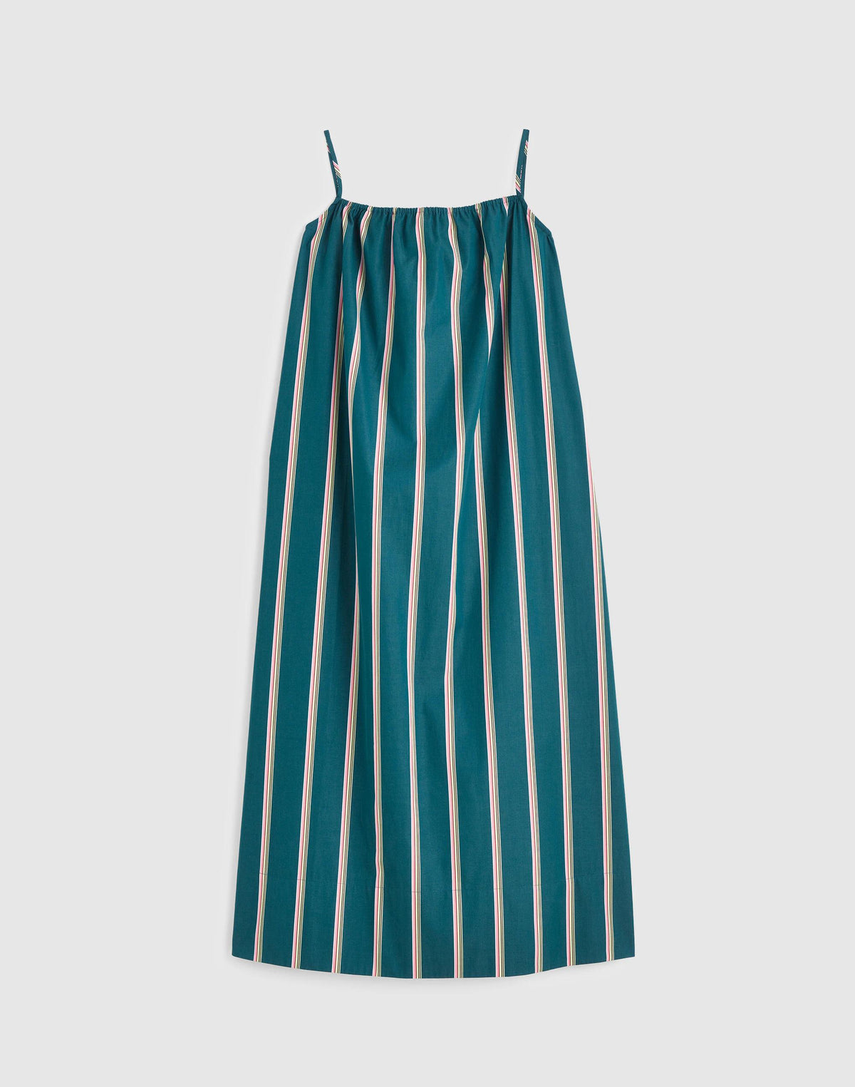 Madewell x Shopbop Gathered A-Line Midi Dress Deep Lagoon Stripe | Madewell