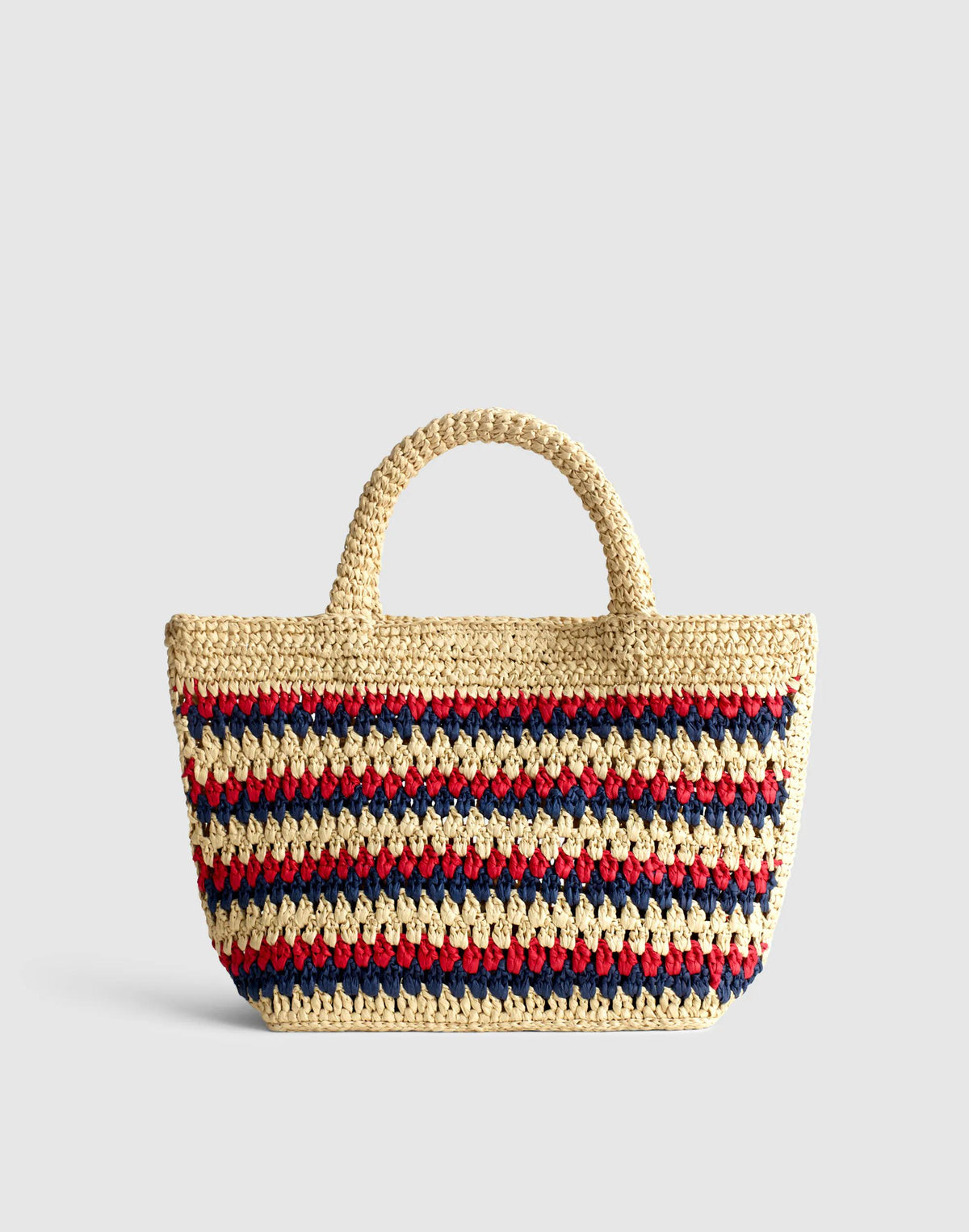 The Woven Mini Tote Red Navy Stripe | Madewell
