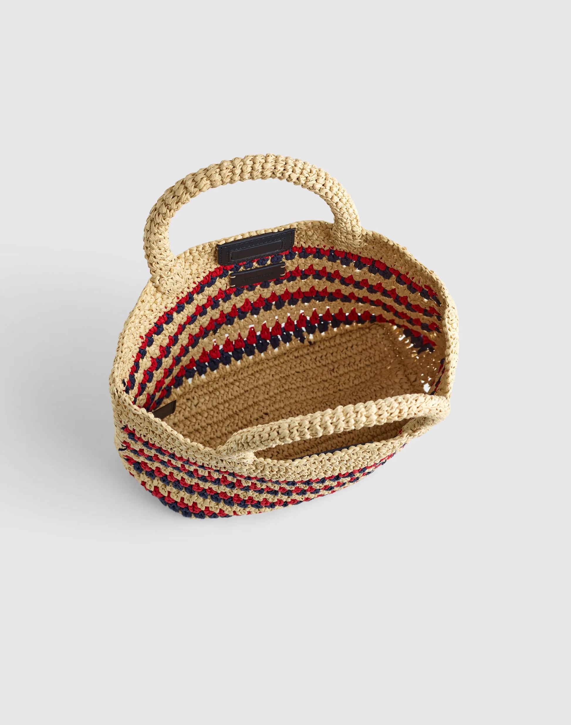 The Woven Mini Tote Red Navy Stripe | Madewell
