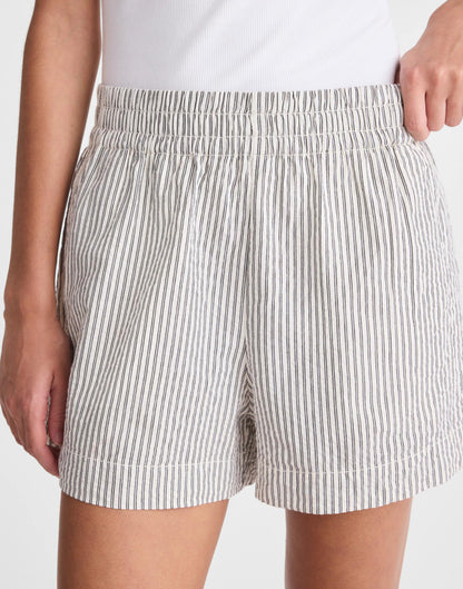 Pull-On Shorts Black Vintage Ivory Yarndye | Madewell