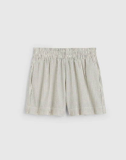 Pull-On Shorts Black Vintage Ivory Yarndye | Madewell