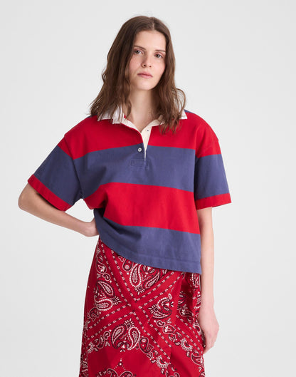 Boxy Rugby Polo Varsity Red And Navy Stripe | Madewell