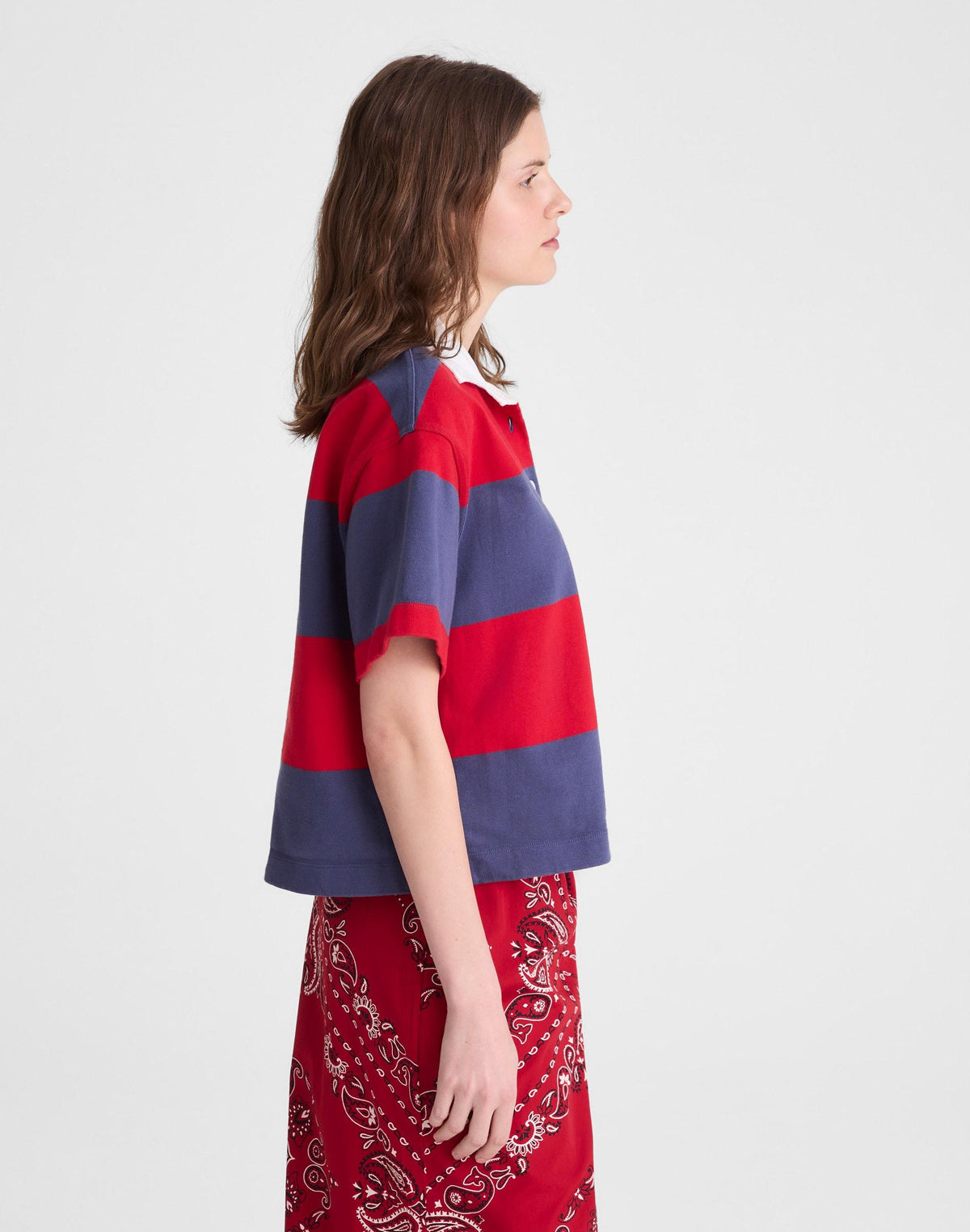 Boxy Rugby Polo Varsity Red And Navy Stripe | Madewell