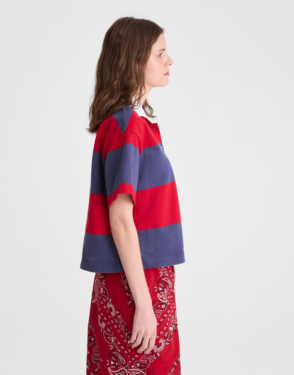 Boxy Rugby Polo Varsity Red And Navy Stripe | Madewell
