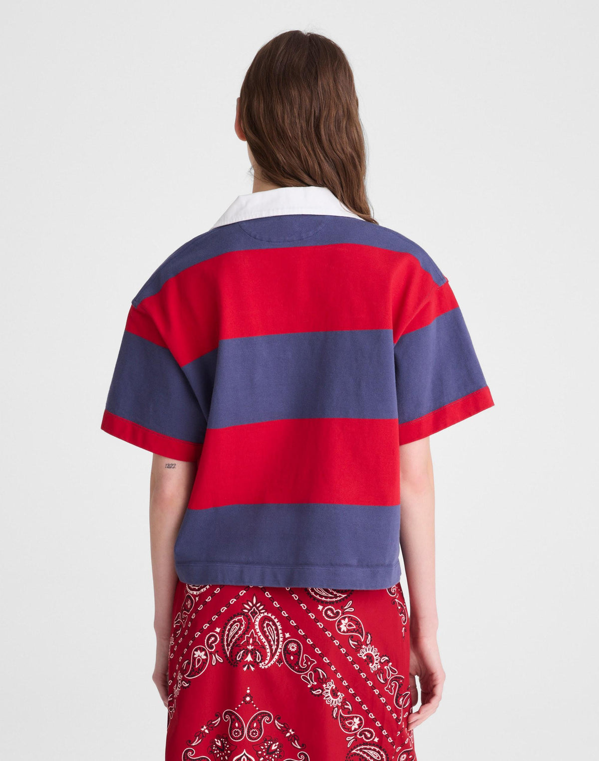 Boxy Rugby Polo Varsity Red And Navy Stripe | Madewell