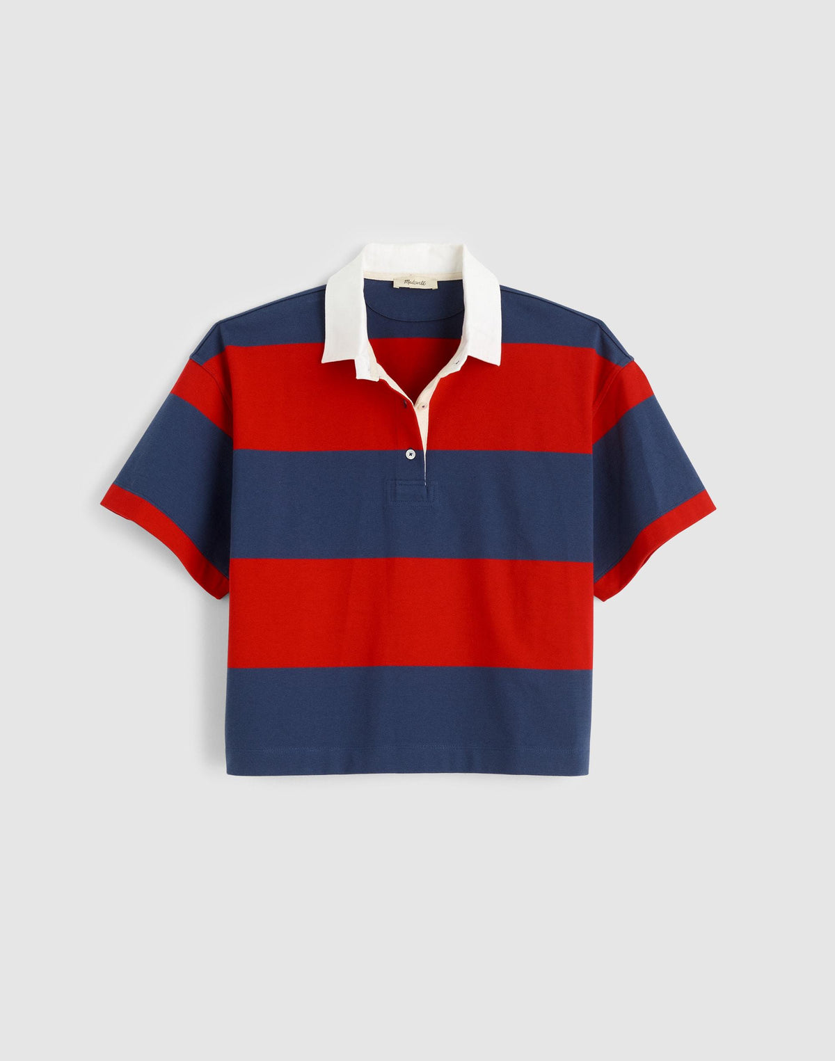 Boxy Rugby Polo Varsity Red And Navy Stripe | Madewell