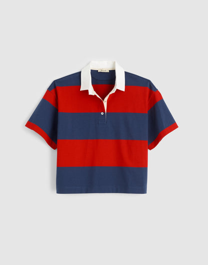 Boxy Rugby Polo Varsity Red And Navy Stripe | Madewell
