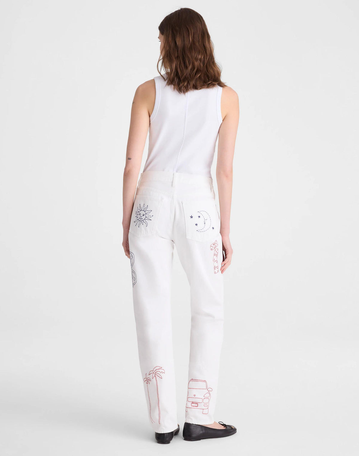 Embroidered Slim Boyfriend Jean Tile White | Madewell