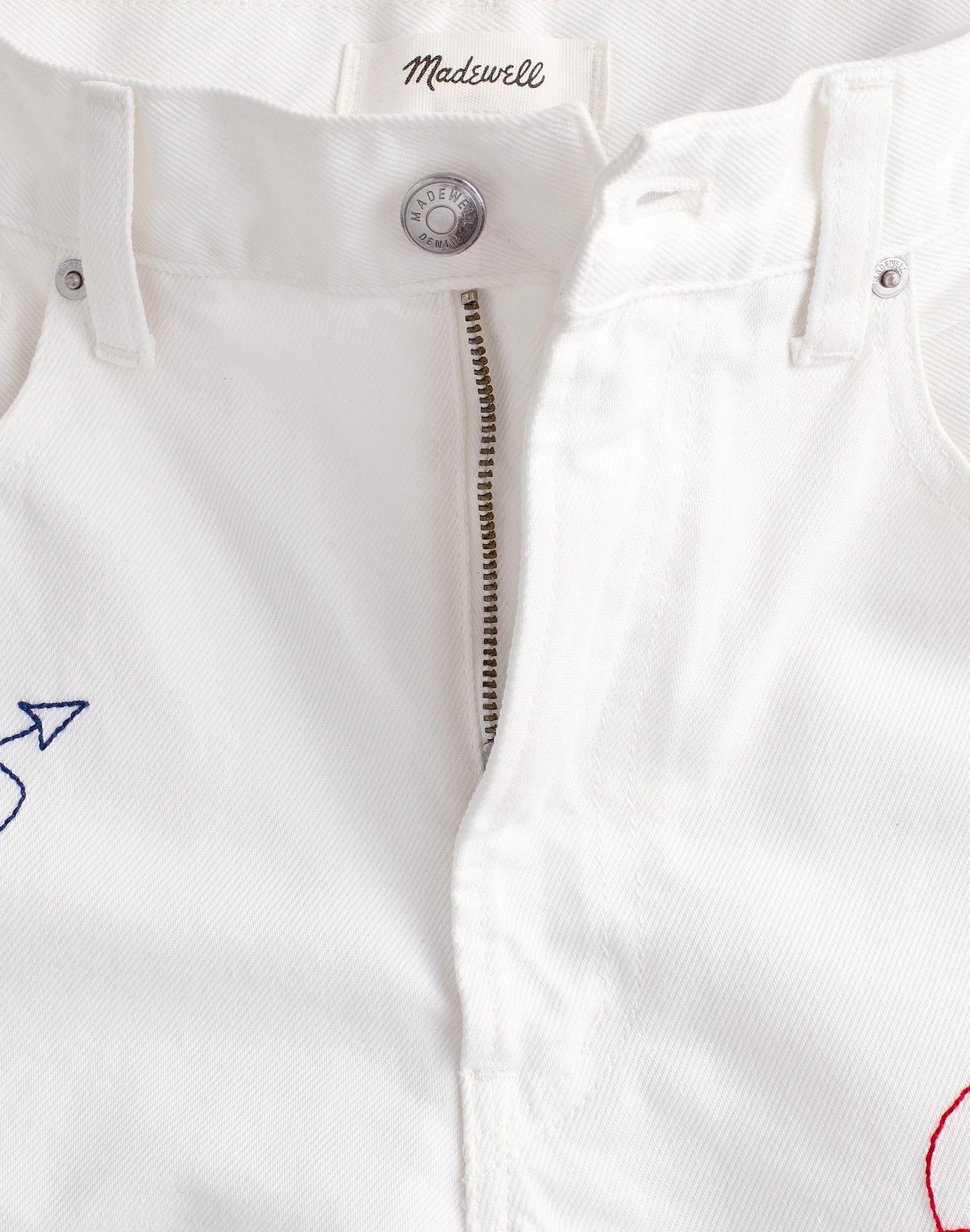 Embroidered Slim Boyfriend Jean Tile White | Madewell