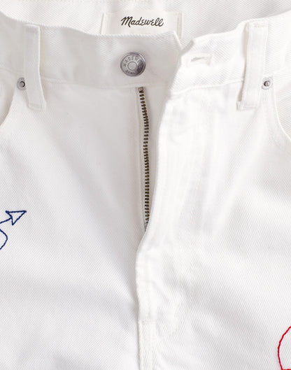 Embroidered Slim Boyfriend Jean Tile White | Madewell