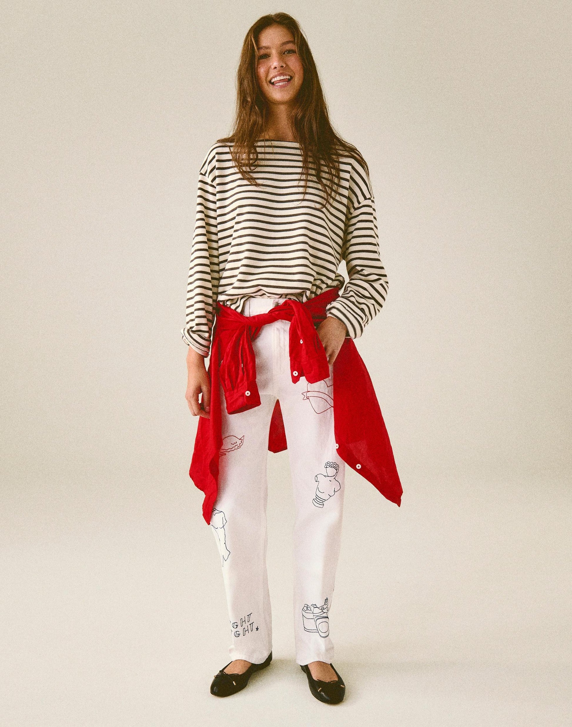 Embroidered Slim Boyfriend Jean Tile White | Madewell