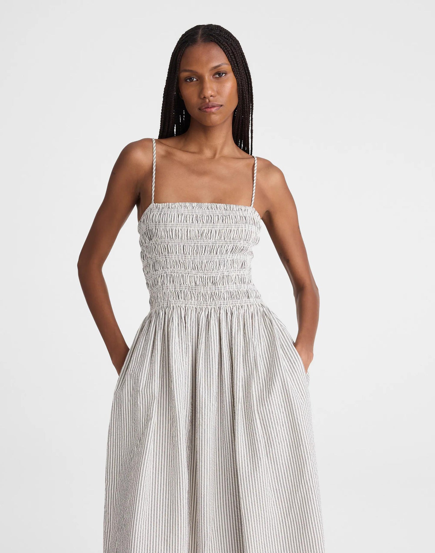 The Peyton Midi Dress Black Vintage Ivory Yarndye | Madewell