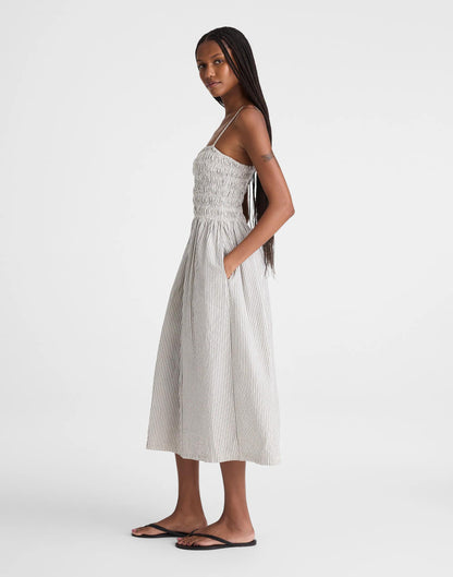 The Peyton Midi Dress Black Vintage Ivory Yarndye | Madewell