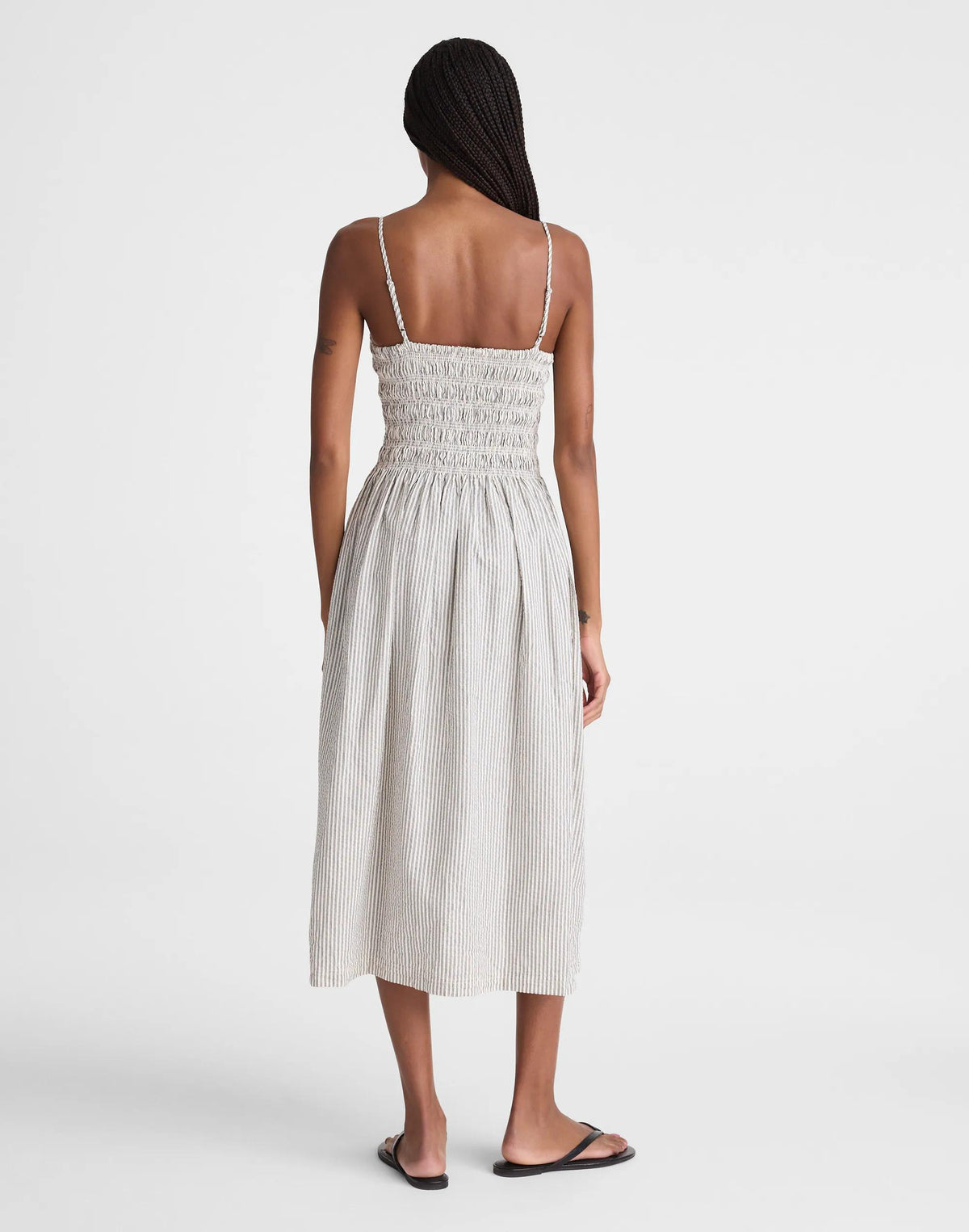 The Peyton Midi Dress Black Vintage Ivory Yarndye | Madewell