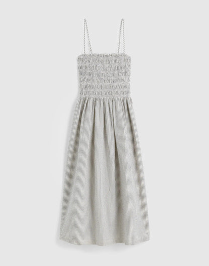 The Peyton Midi Dress Black Vintage Ivory Yarndye | Madewell
