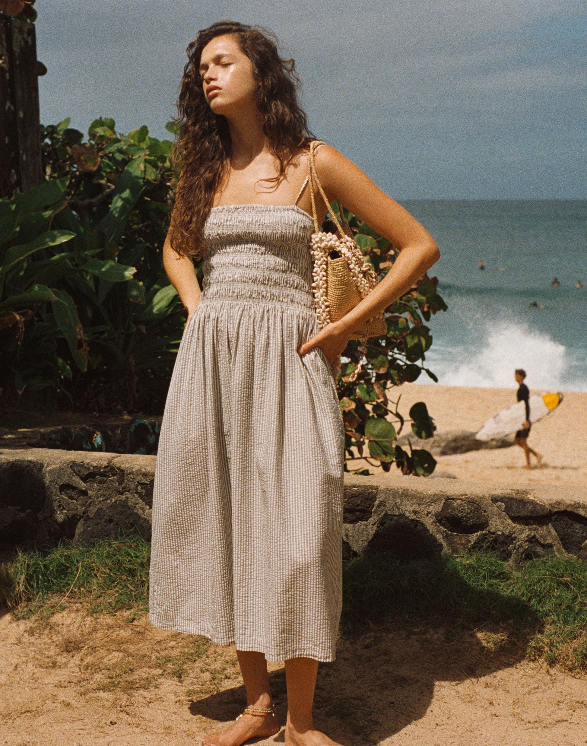 The Peyton Midi Dress Black Vintage Ivory Yarndye | Madewell